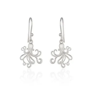 Silver Earrings - Drop - Octopus