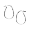 Silver Earrings - Small Oval Barley Twist - H3799S