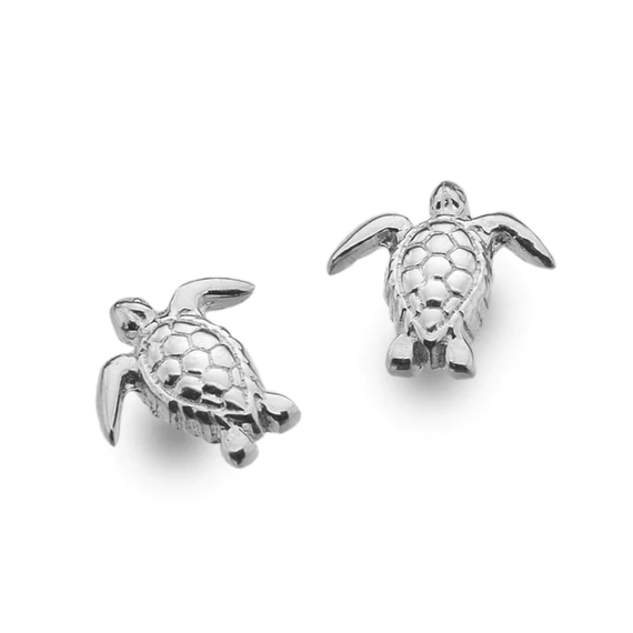 Silver Earrings - Studs - Baby Turtle