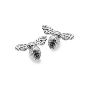 Silver Earrings - Studs - Bumblebee