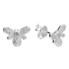 Silver Earrings - Studs - Cubic Zirconia Textured Bee - H6106S
