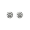 Silver Earrings - Studs - Dog Paw Print Round