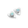Silver Earrings - Studs - Forever Opalite Heart