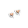 Silver Earrings - Studs - Forever Rose Gold Heart