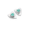 Silver Earrings - Studs - Forever Turquoise Heart