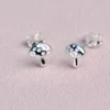 Silver Earrings - Studs - Toadstool