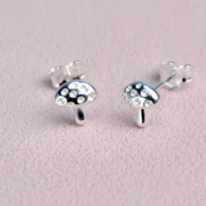 Silver Earrings - Studs - Toadstool