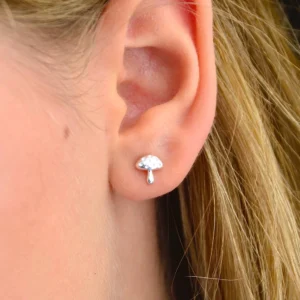 Silver Earrings - Studs - Toadstool Model