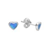 Silver Earrings - Studs - Opal Hearts - H5806S