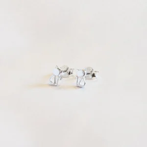 Silver Earrings - Studs - Sitting Cat