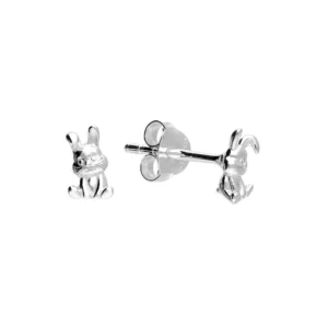 Silver Earrings - Studs - Small Bunny Rabbit