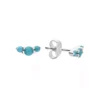 Silver Earrings - Studs - Triple Turquoise Curved Bar - H4555T