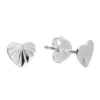 Silver Earrings - Studs - Small Diamond Cut Heart