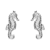 Silver Earrings - Studs - Small Seahorse