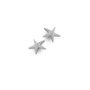 Silver Earrings - Studs - Sparkling Starfish