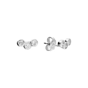 Silver Earrings - Studs - Triple Pink Cubic Zirconia - H4655PSilver Earrings - Studs - Triple Cubic Zirconia - H4655