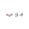 Silver Earrings - Studs - Triple Pink Cubic Zirconia - H4655P