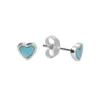 Silver Earrings - Studs - Turquoise Hearts - H5805S