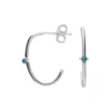 Silver Earrings - Studs - Turquoise Hoops - H5587S