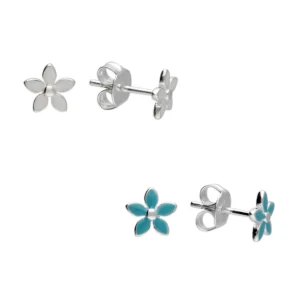 Sterling Silver Earrings - Studs - Enamelled Flowers - Collection