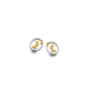 Sterling Silver Earrings - Studs - Twilight Bunny
