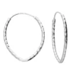 Silver Earrings - Top-Hinged Sleeper Diamond-Cut Hoops - H5776S
