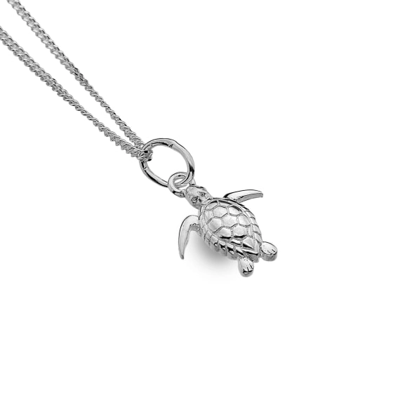Silver Necklace - Baby Turtle Pendant
