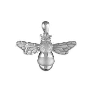 Silver Necklace - Bumble Bee Pendant Close up