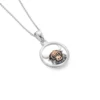 Silver Necklace Circle Highland Cow Pendant