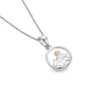 Silver Necklace - Circle Sunset Mountain Theme Pendant