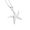 Silver Necklace - Cubic Zirconia Starfish Pendant