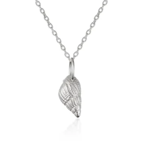 Sterling Silver Necklace - Small Dog Whelk Pendant Close Up