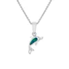 Silver Necklace -Dolphin with Blue Opalite Pendant