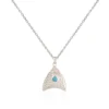 Silver Necklace - Hammered Fish Tail and Opal Pendant