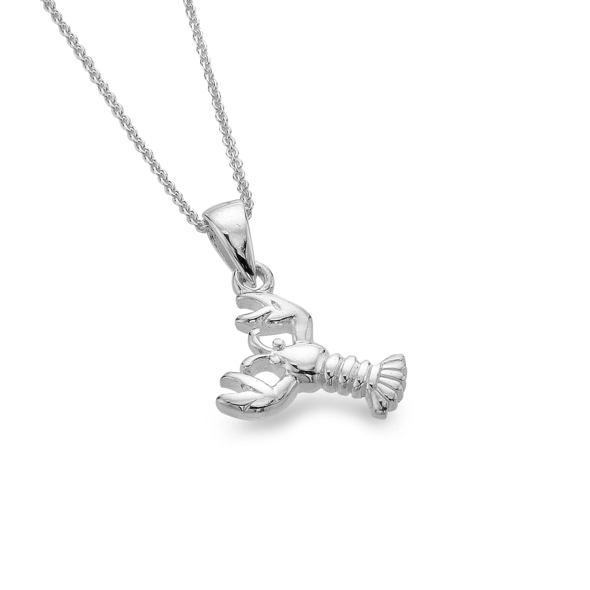 Silver Necklace Lobster Pendant