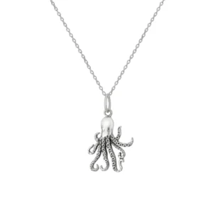 Silver Necklace - Octopus Pendant