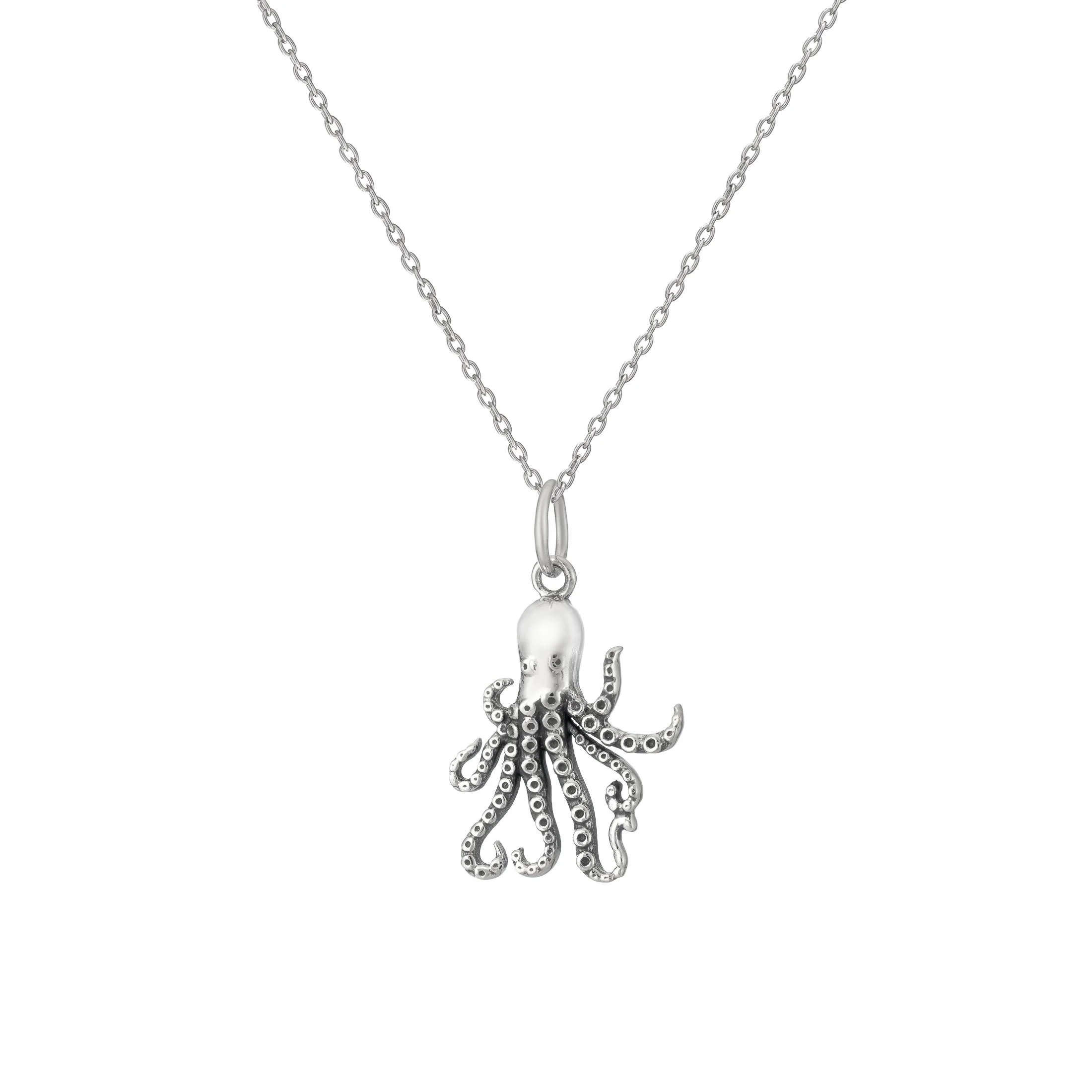 Silver Necklace - Octopus Pendant