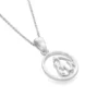 Silver Necklace - Oval Mother Penguin