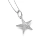 Silver Necklace Sparkling Starfish Pendant