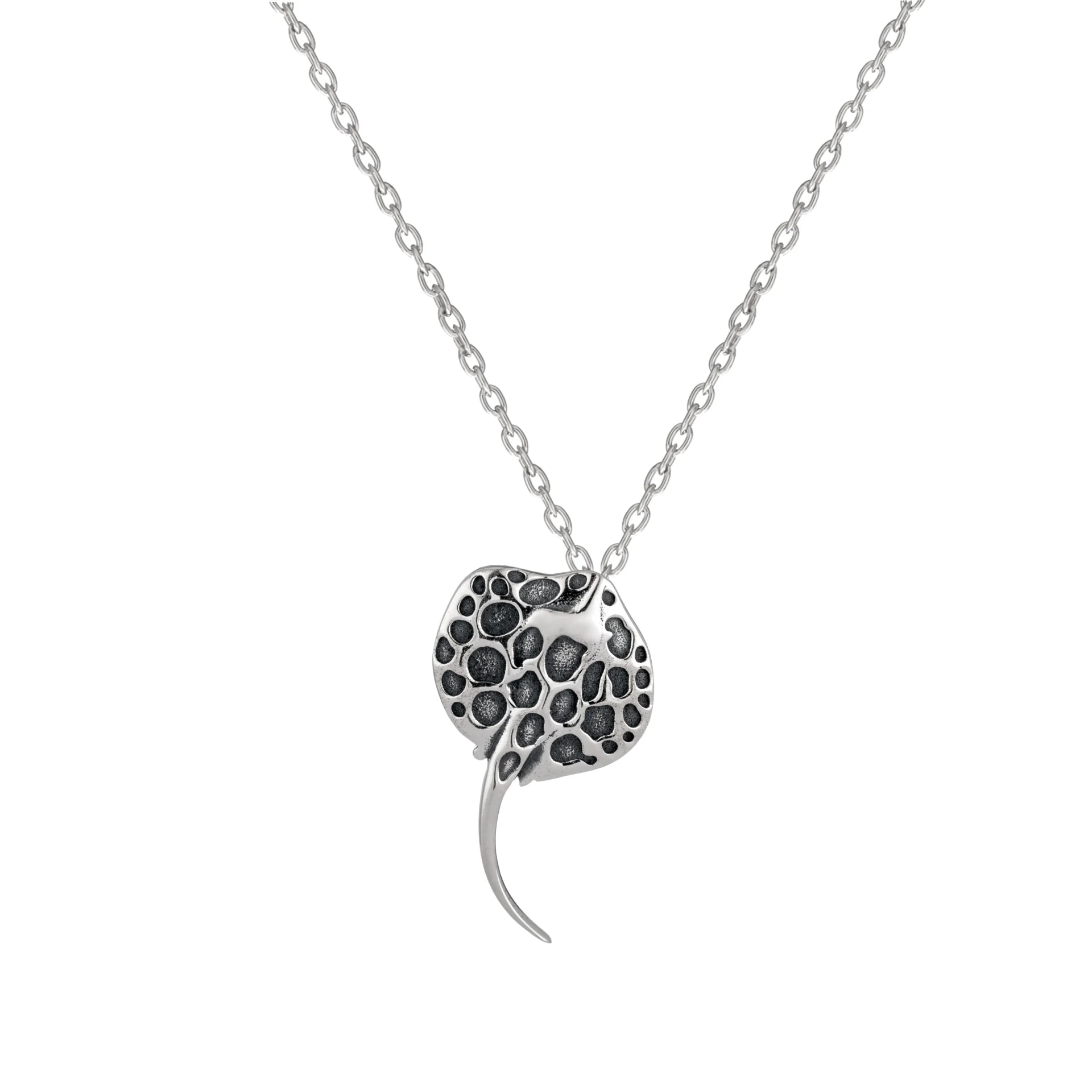 Sterling Silver Necklace - Spotted Ray Pendant