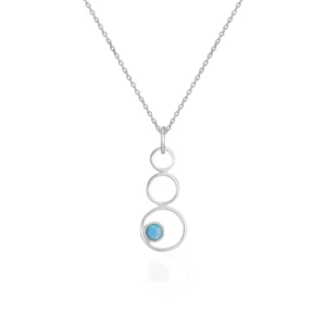 Sterling Silver Necklace - Stacked Trio Bubble Pendant