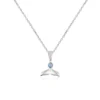 Sterling Silver Necklace - Whale Tail with Ocean Blue Opal Pendant