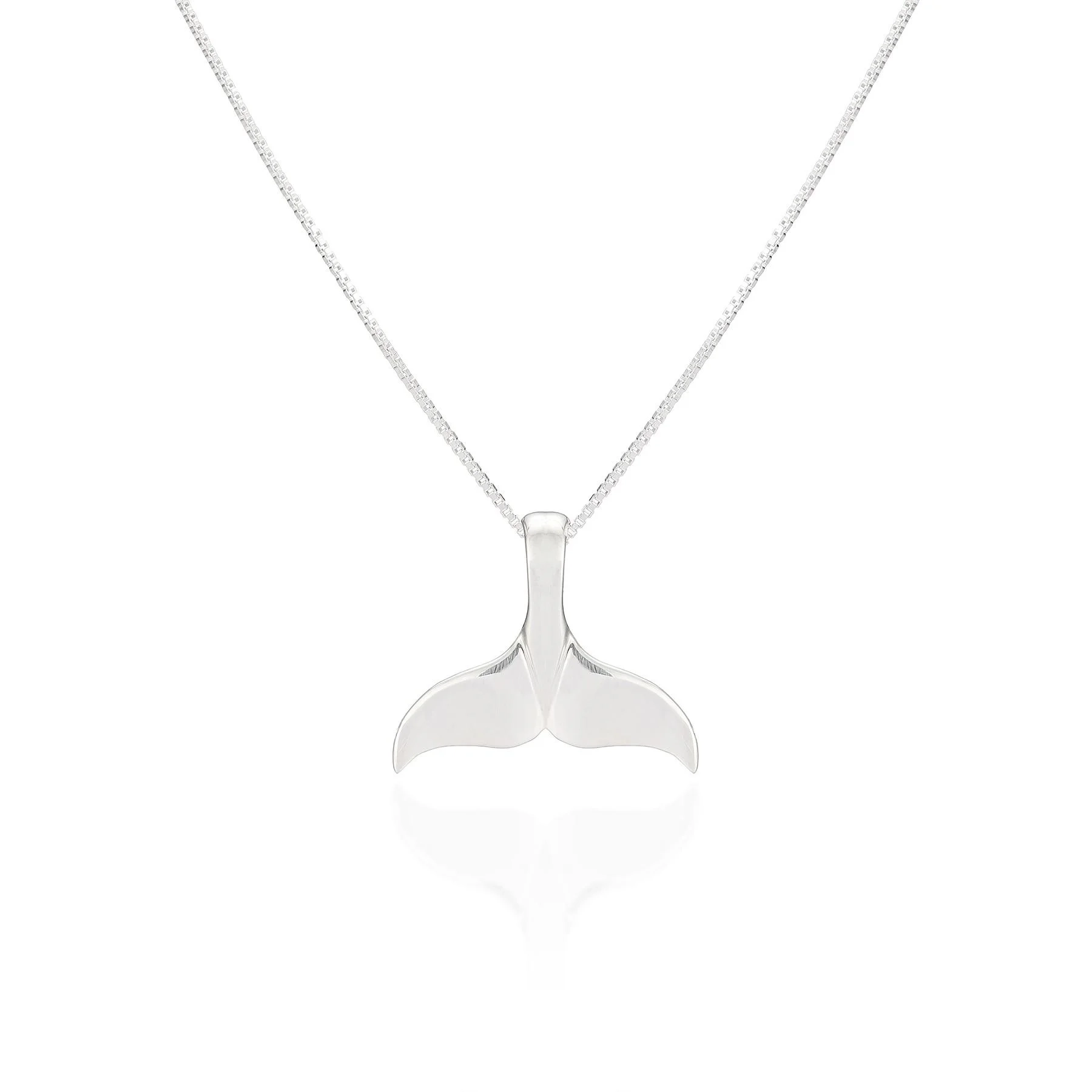 Silver Necklace - Whale Tail Pendant