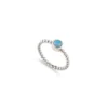 Silver Rings - Circle Blue Opal Beaded Ring - 11100191