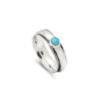 Silver Rings - Spinning Ocean Blue Opal Ring - 11100091