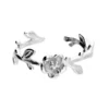 Silver Toe Rings - 3D Flower and Swirl -H4558S