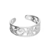 Silver Toe Rings - Flower and Fancy Swirl - H3601