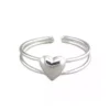 Silver Toe Rings - Heart on Split Band - R8527