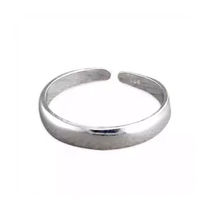 Silver Toe Rings - Plain D-Shape Band - R8521