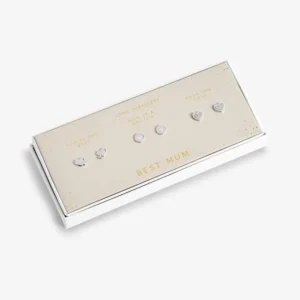 Silver Triple Plated - Earrings - Studs - Best Mum Set of 3